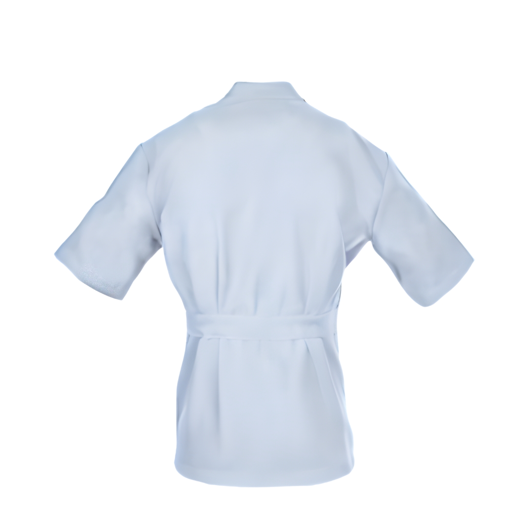 Mens White Short Sleeve Gown