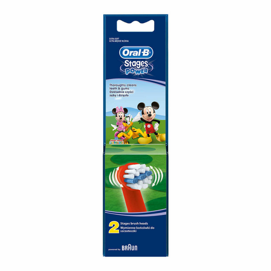 Oral B Stages Power Mickey Mouse Replacement Brush Heads - Pack of 2