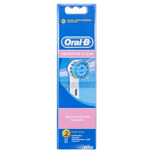 Oral B Sensitive Clean Replacement Brush Head - Pack of 2